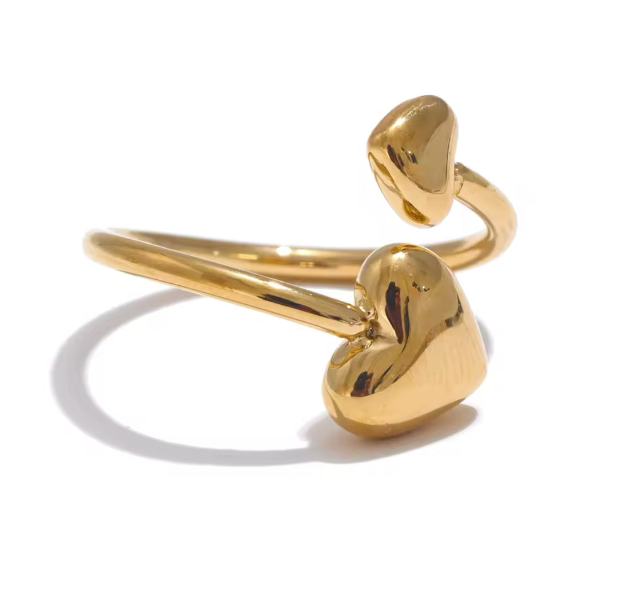 Anillo Ajustable Doble Corazón