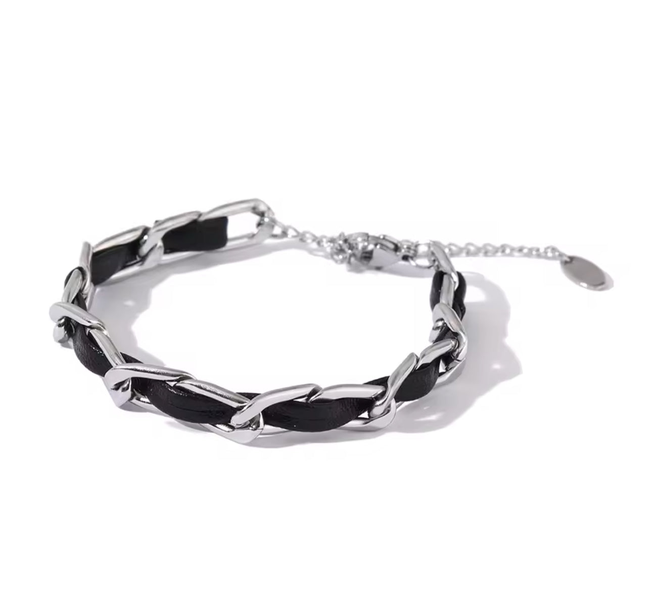 Trendy Leather Chain Bracelet