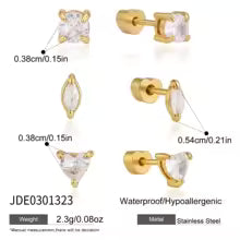 Piercings Cristales PVD 18k