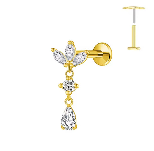 Piercing doble gota de Cristal