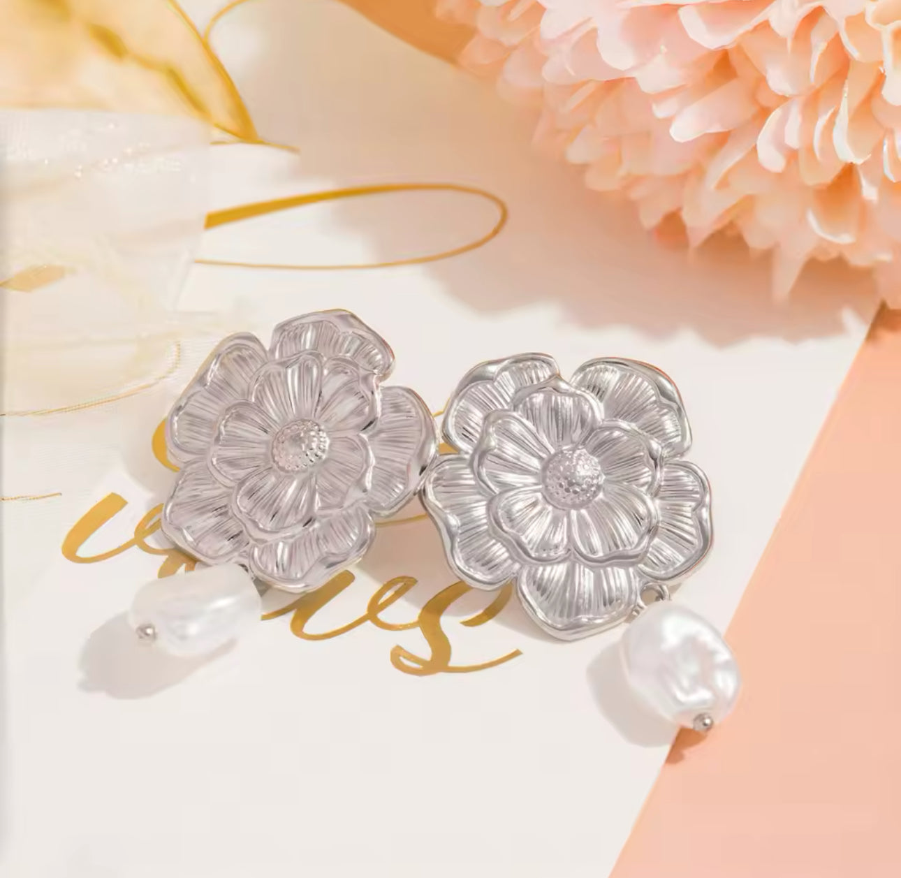 Flor Grandes Con Perlas