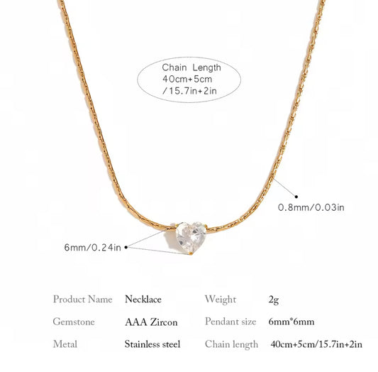 Colgante Circon de Corazon