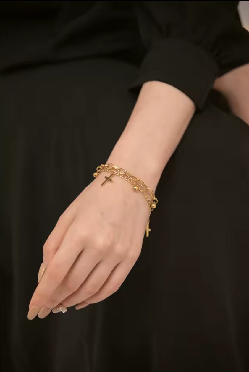 Pulsera de Cruz en capas