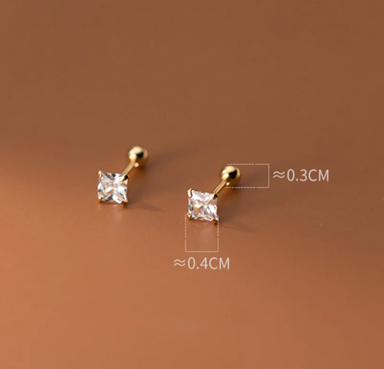 Piercings Cuadrados de Zirconia