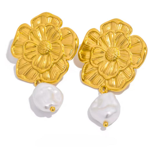 Flor Grandes Con Perlas