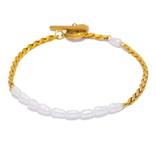 Pulsera Trenzada Perlas
