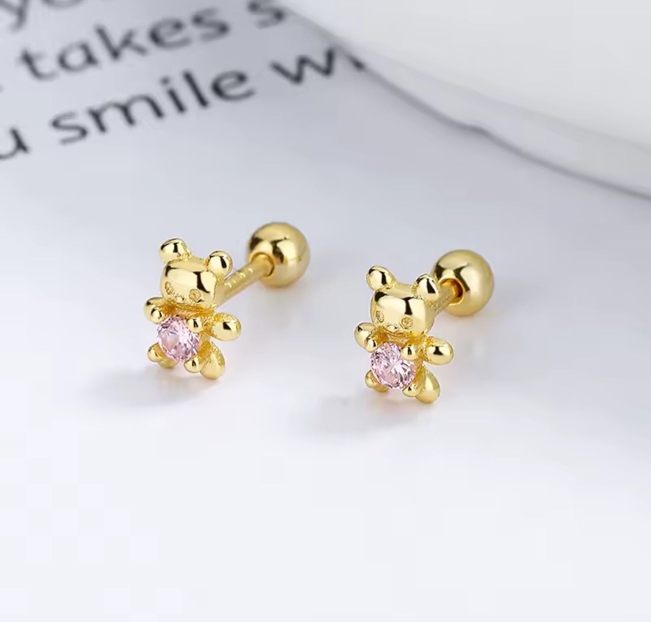 Piercing Osito de Cristal Rosa