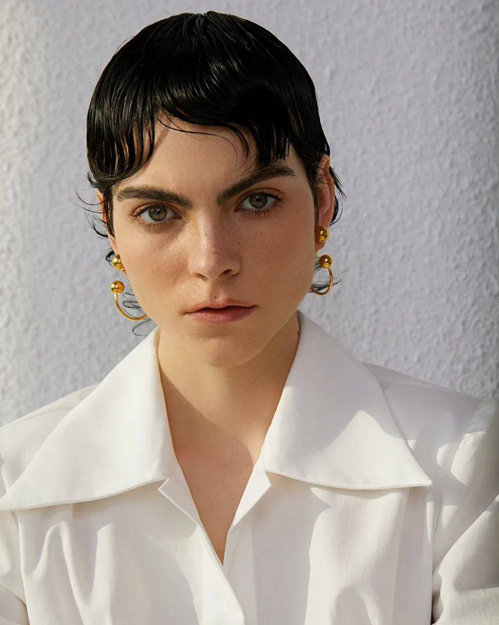 Three Beads Hoops x 2