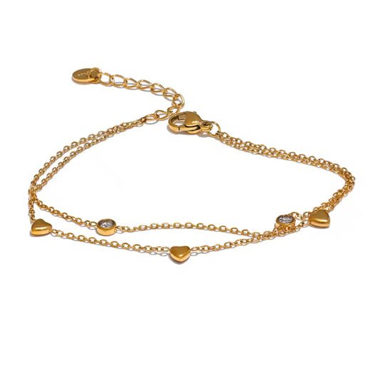 Pulsera Doble Capa Corazón