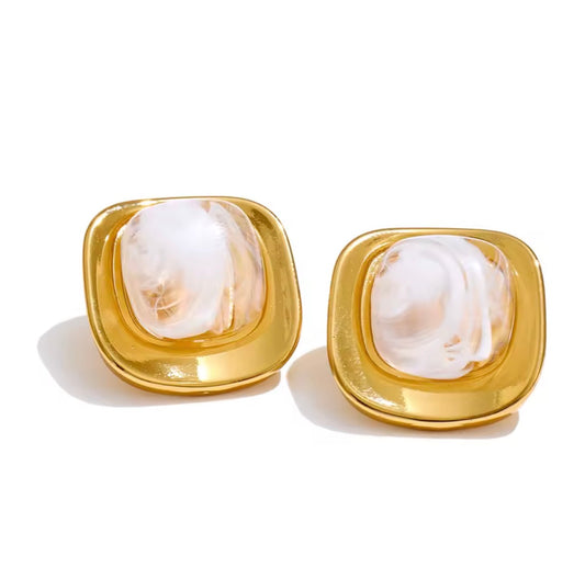 Pendientes Cuadrados de Resina