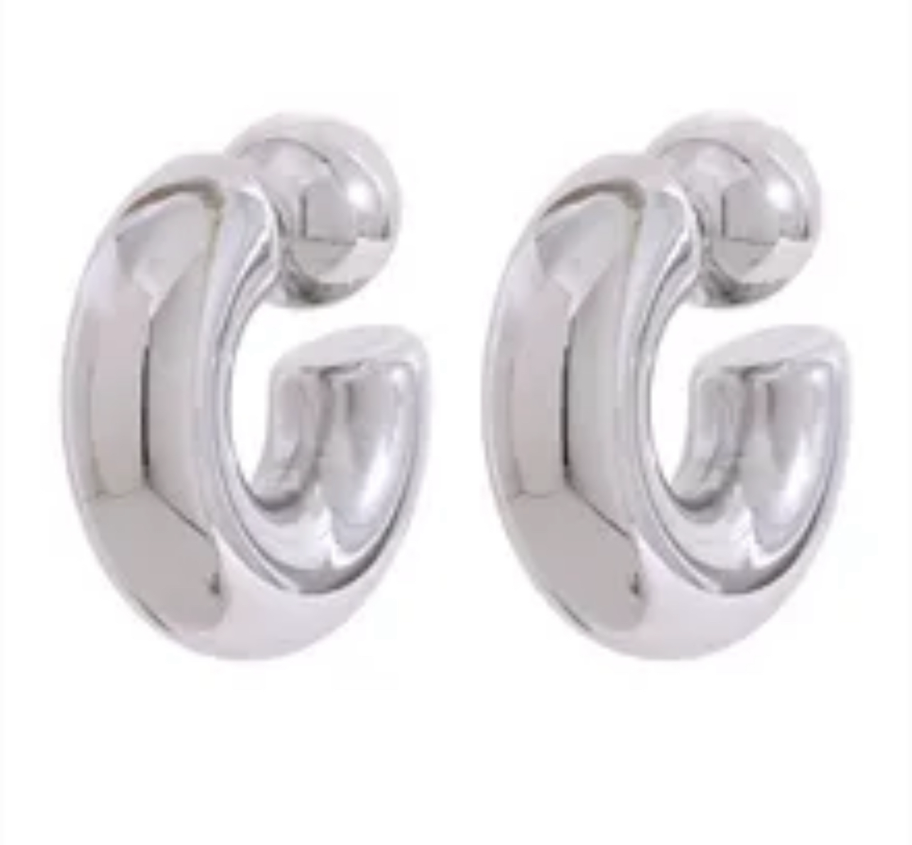 Chunky C- Hoop with Bead