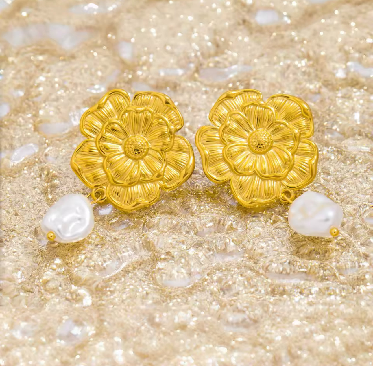 Flor Grandes Con Perlas