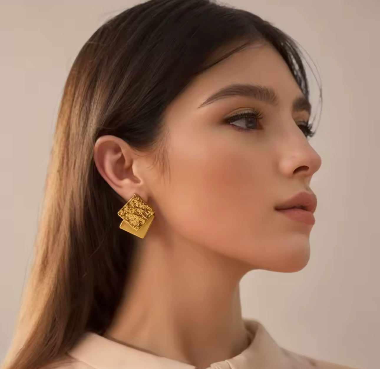 Pendientes Cuadrados Martillados