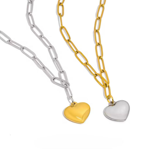 Cadena Corazon Redondo Colgante