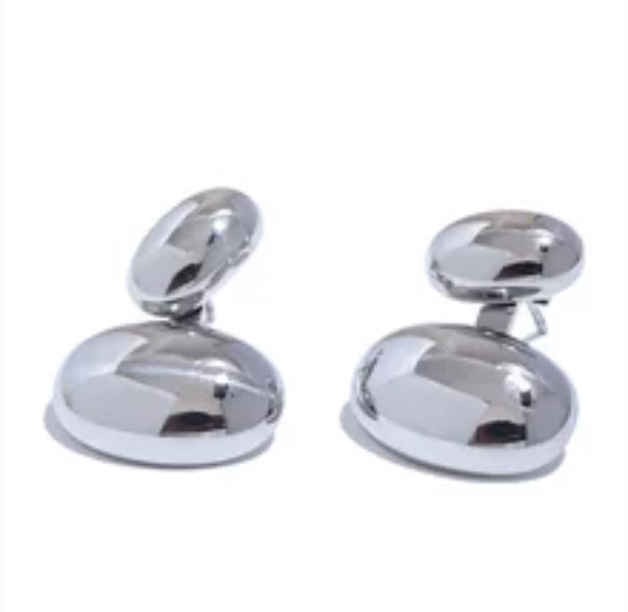 Half Oval Dangle Studs