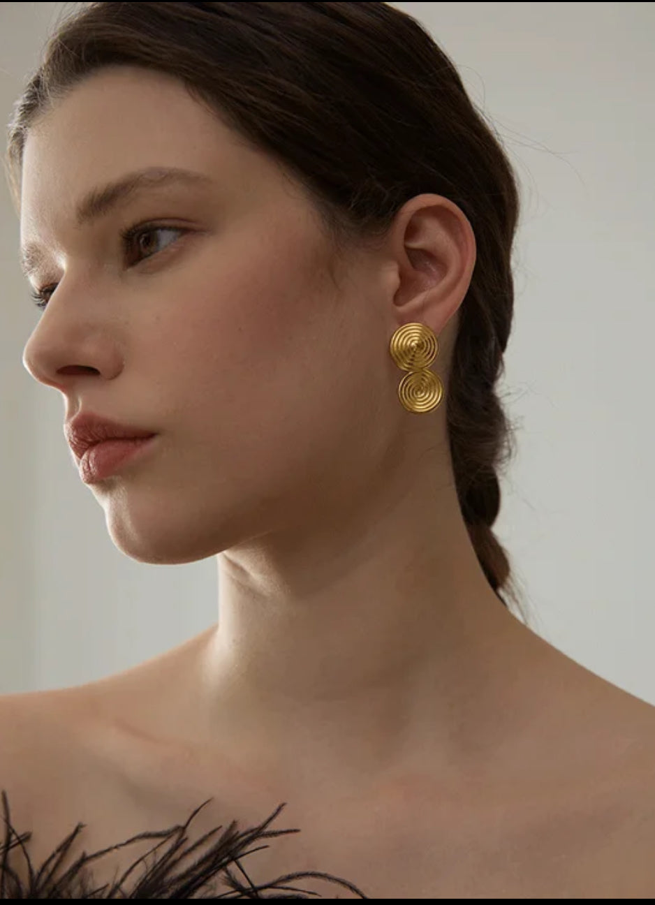 Double spiral Circle Studs