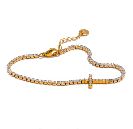 Pulsera de Cruz y circonias