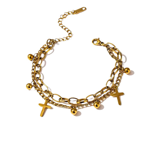 Pulsera de Cruz en capas