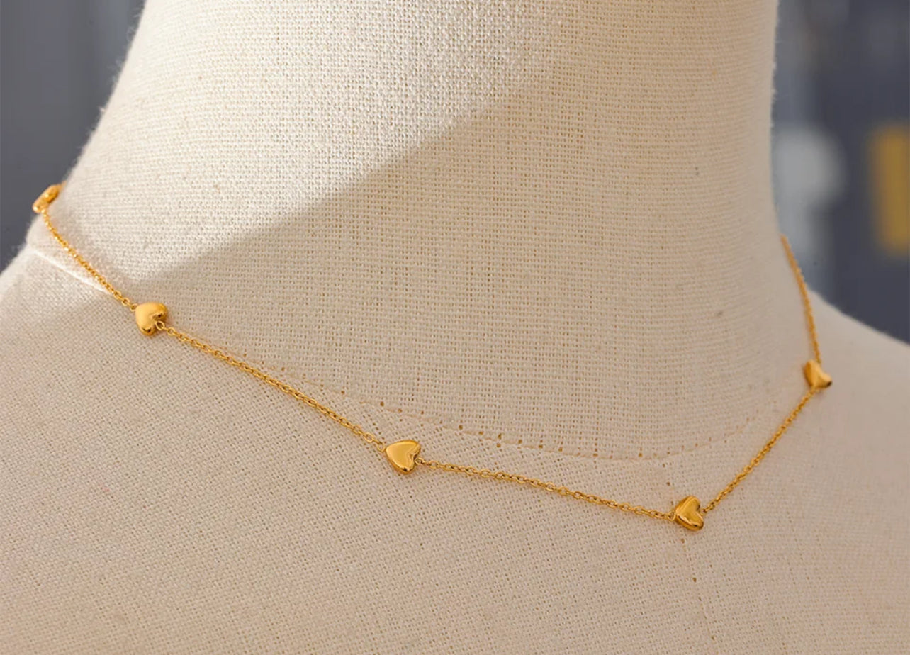 Heart Chain Chic Necklace x 2