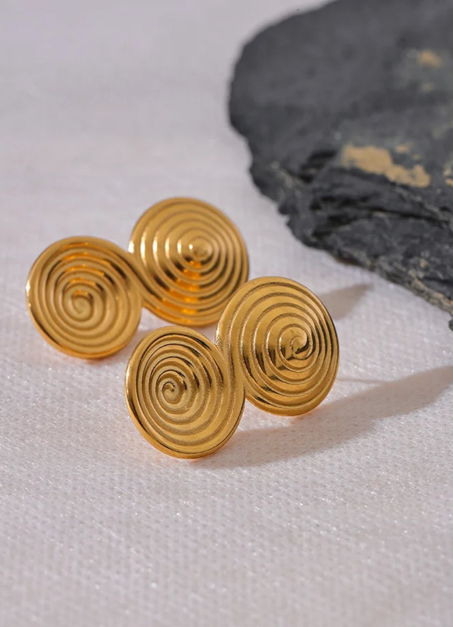 Double spiral Circle Studs