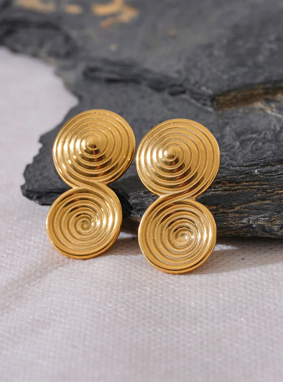 Double spiral Circle Studs