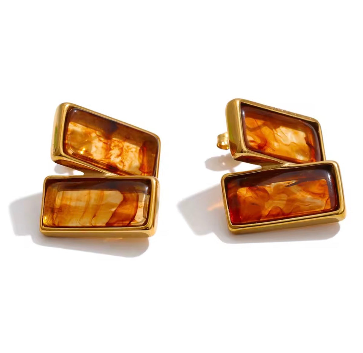 Amber Overlapping Twin Rectangles