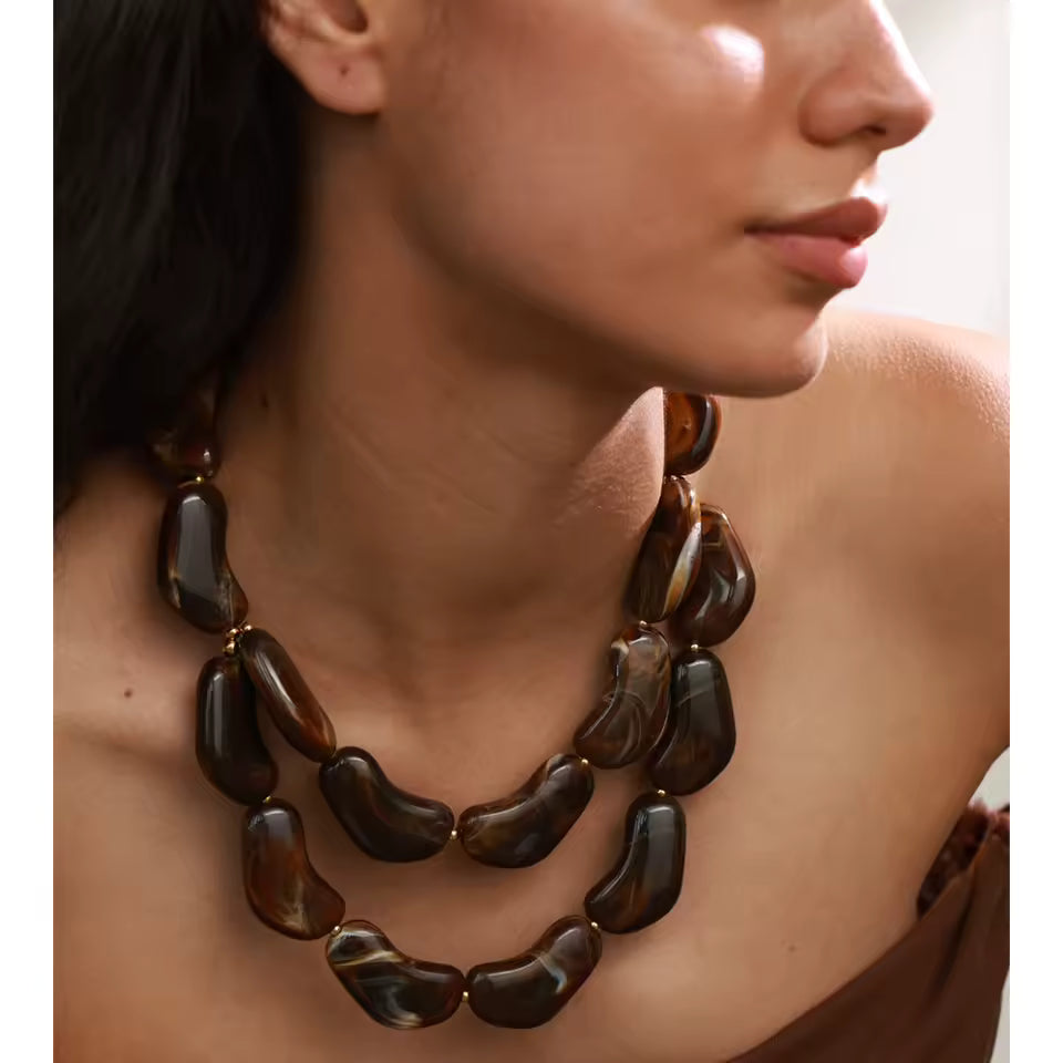 Brown Imperial Resin Necklace