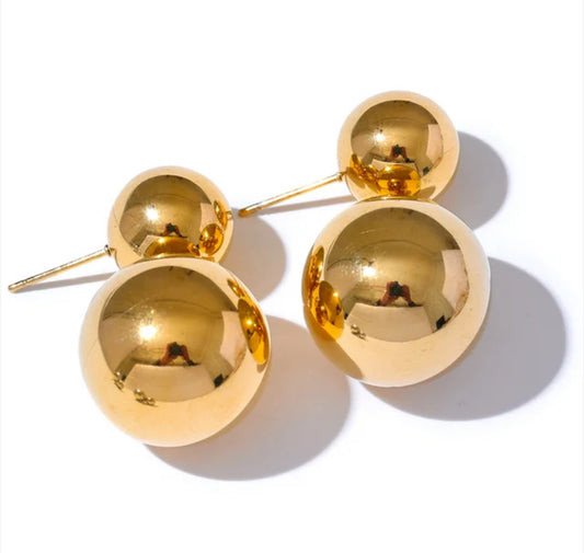 Aretes Round Big Beads Ball Dangle